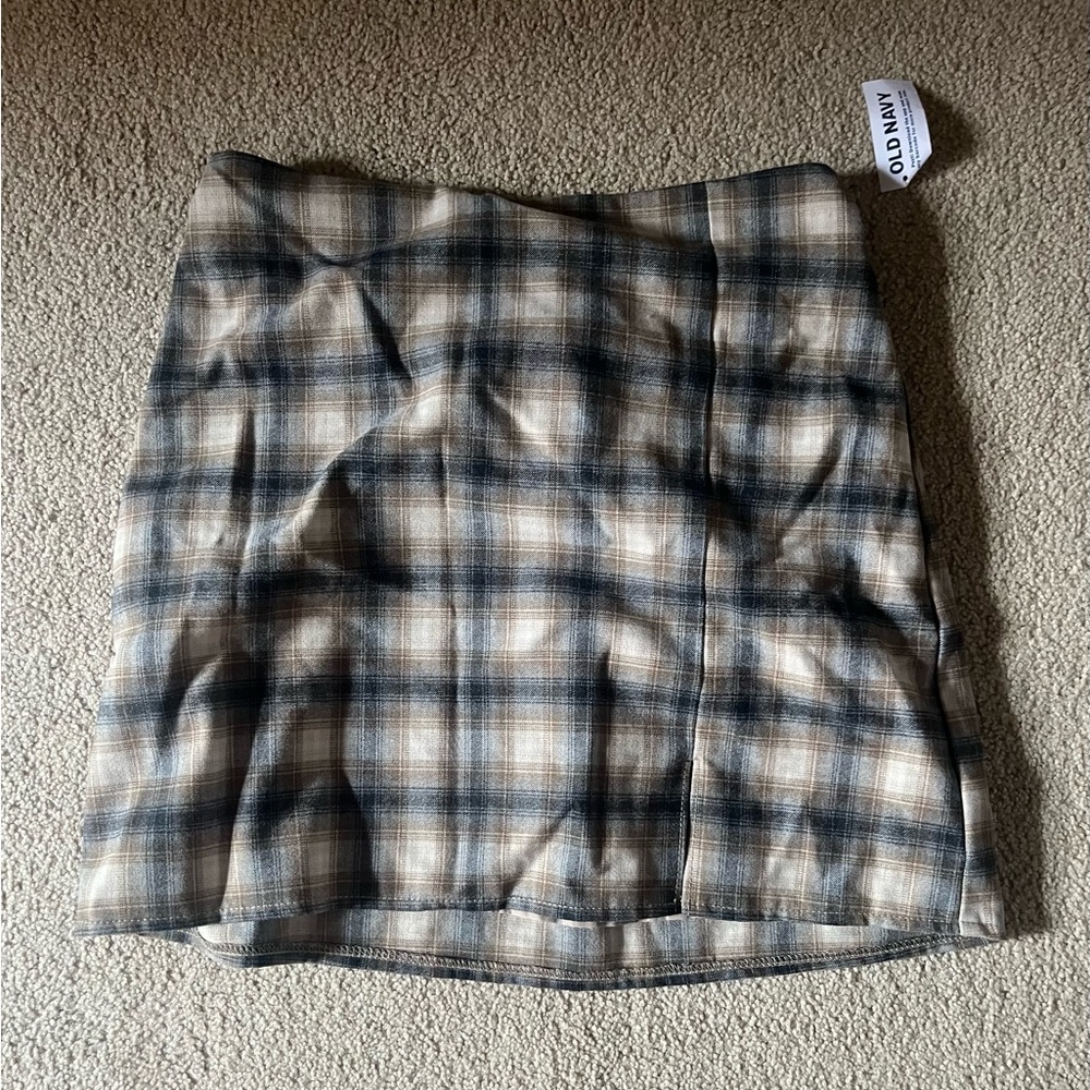 Old Navy Plaid Mini Skirt - Blue and Ta